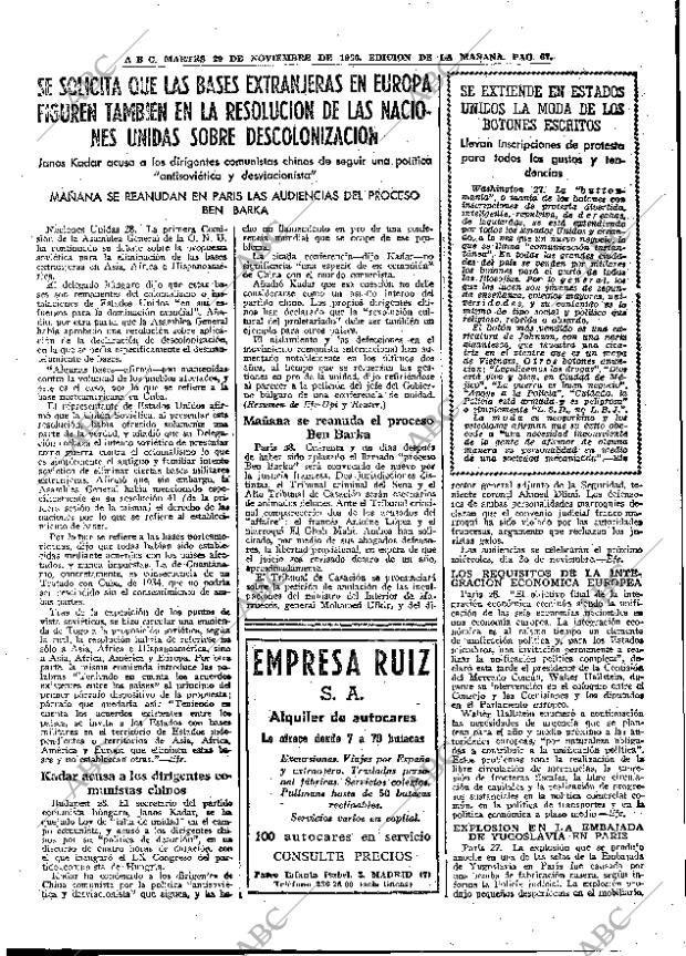 ABC MADRID 29-11-1966 página 67