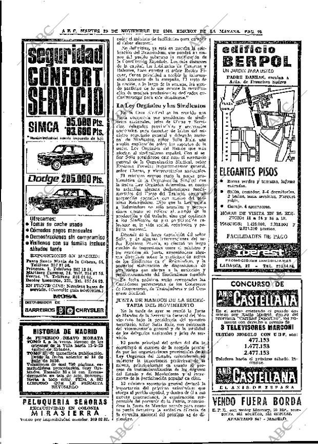 ABC MADRID 29-11-1966 página 70