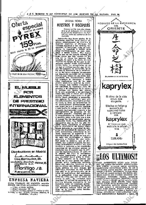ABC MADRID 29-11-1966 página 90