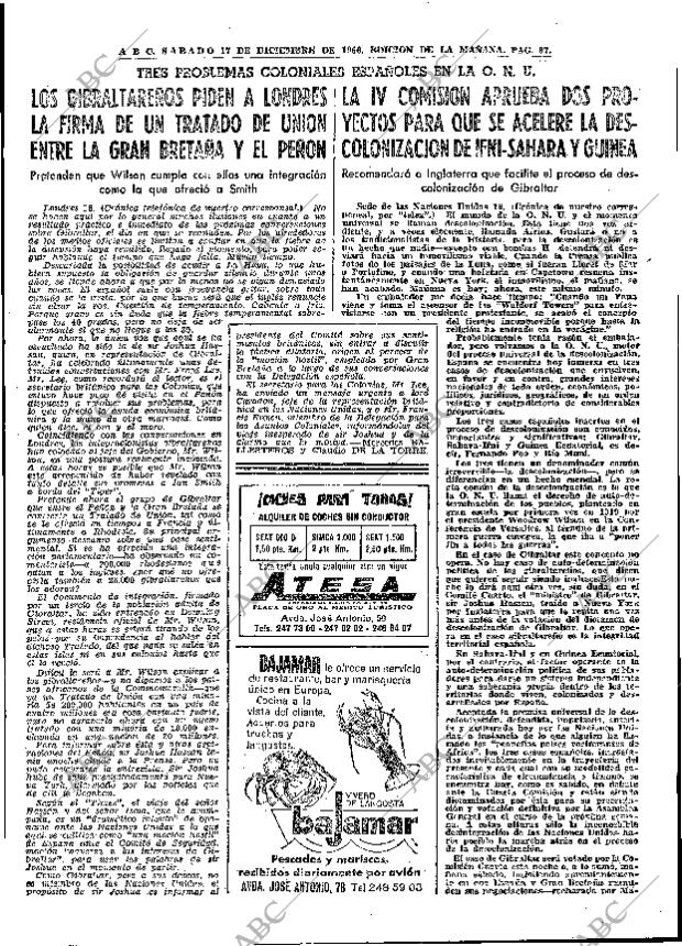 ABC MADRID 17-12-1966 página 67