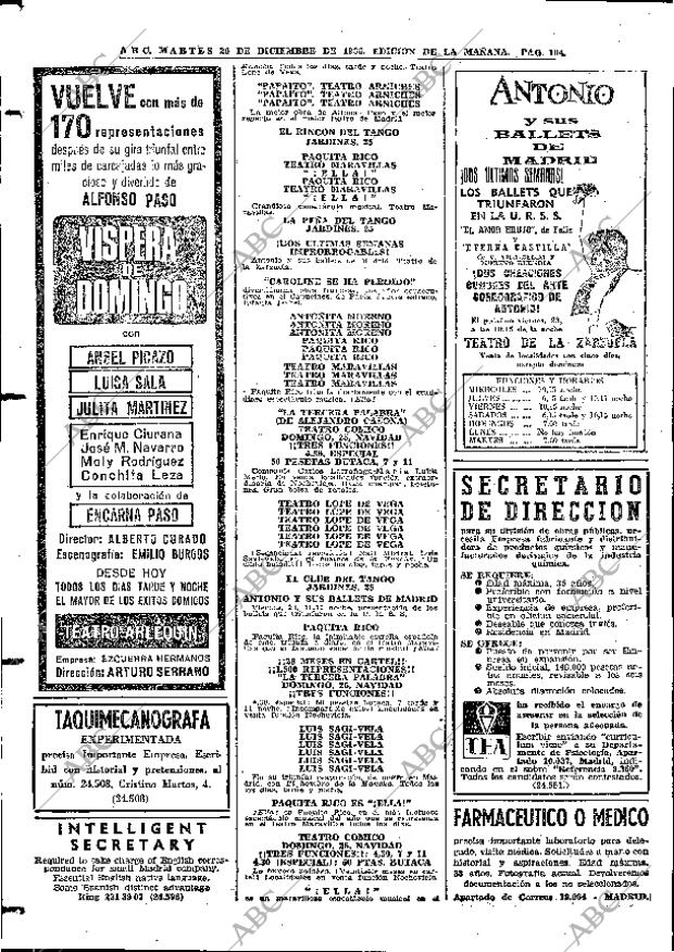 ABC MADRID 20-12-1966 página 104