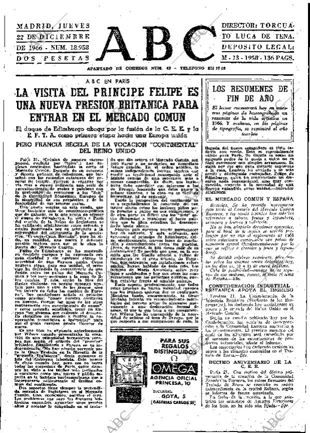 ABC MADRID 22-12-1966 página 55