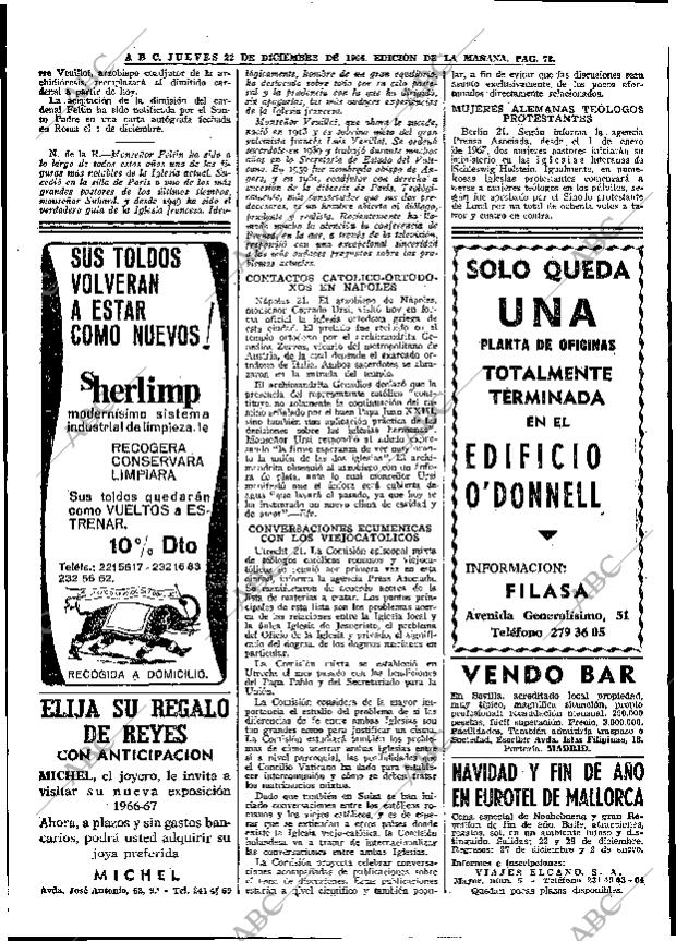 ABC MADRID 22-12-1966 página 72