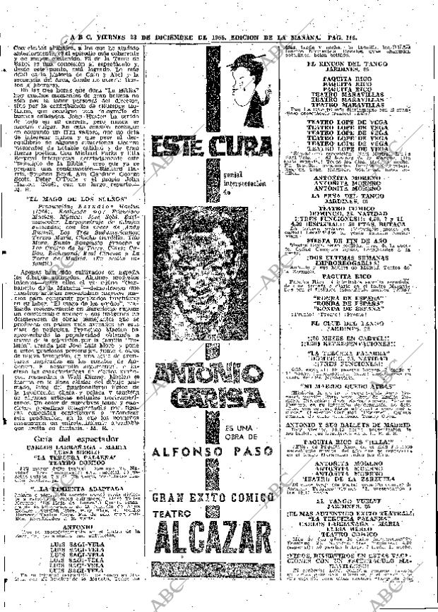 ABC MADRID 23-12-1966 página 116