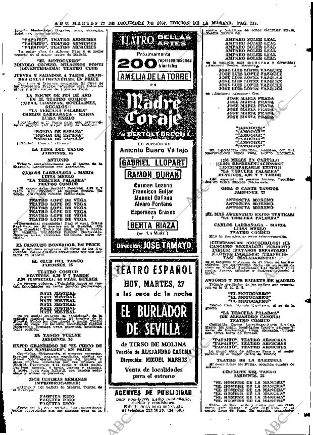 ABC MADRID 27-12-1966 página 115