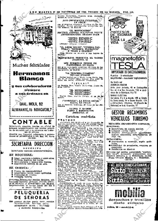 ABC MADRID 27-12-1966 página 116