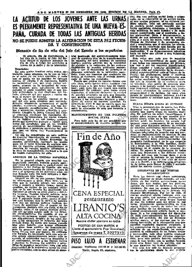 ABC MADRID 27-12-1966 página 67