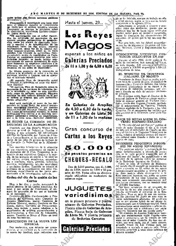 ABC MADRID 27-12-1966 página 70