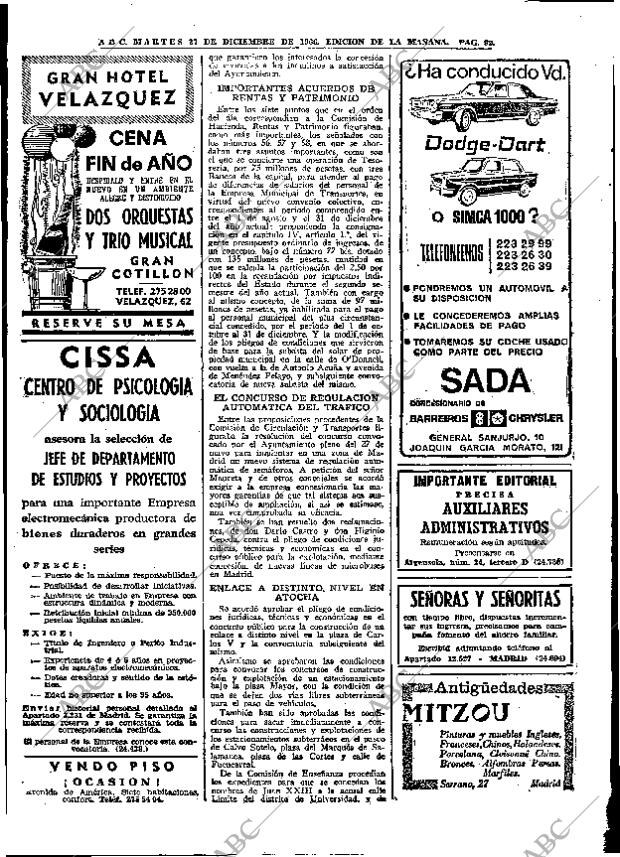 ABC MADRID 27-12-1966 página 92