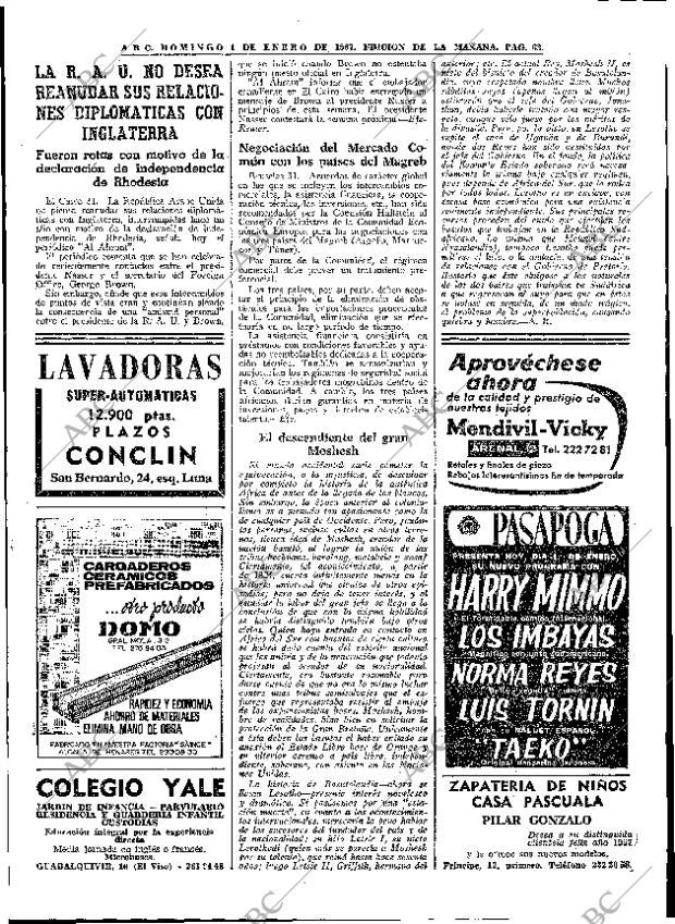 ABC MADRID 01-01-1967 página 62
