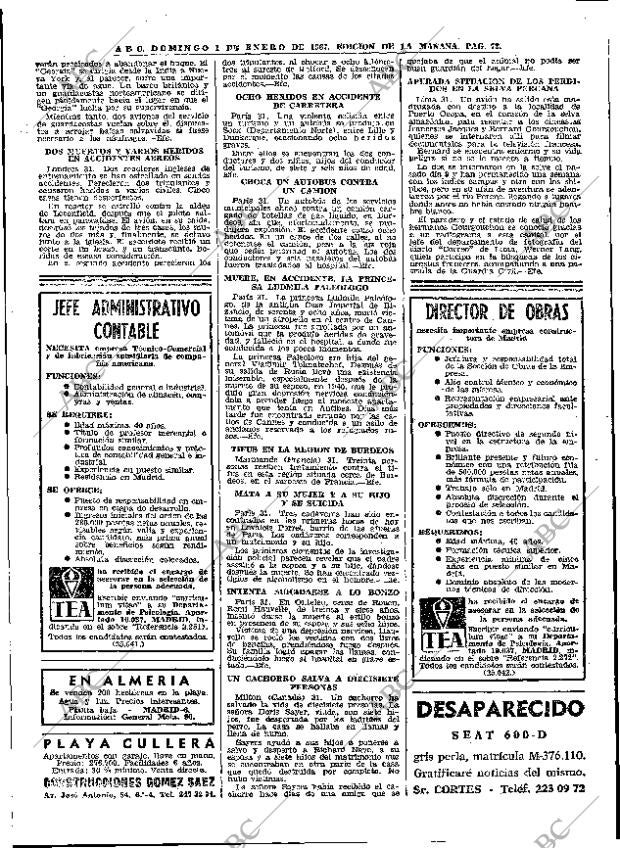 ABC MADRID 01-01-1967 página 72