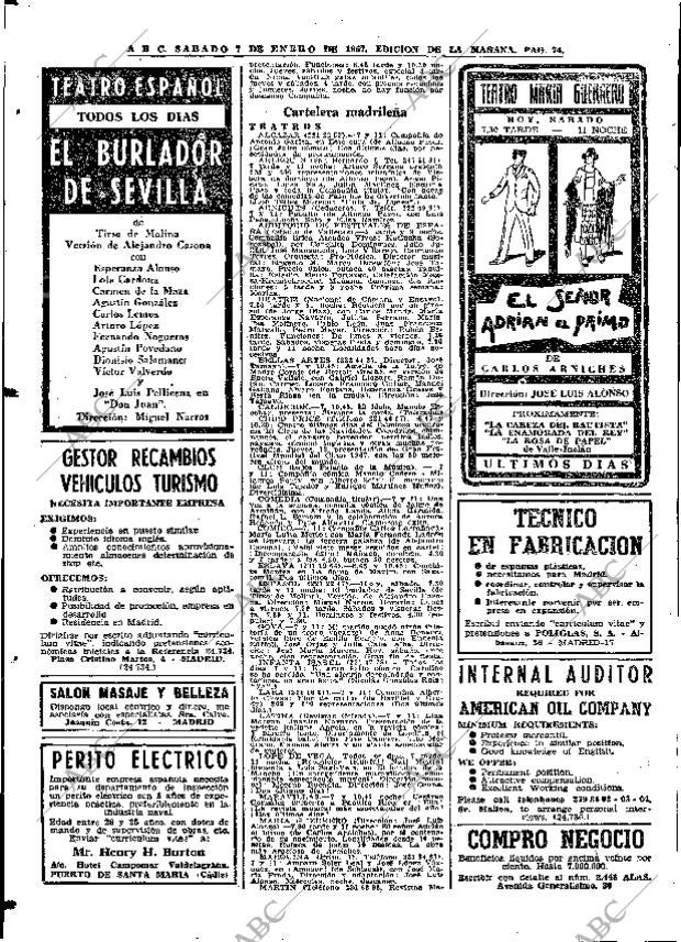 ABC MADRID 07-01-1967 página 74