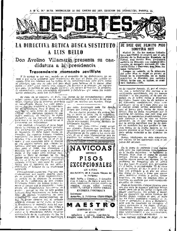 ABC SEVILLA 11-01-1967 página 45