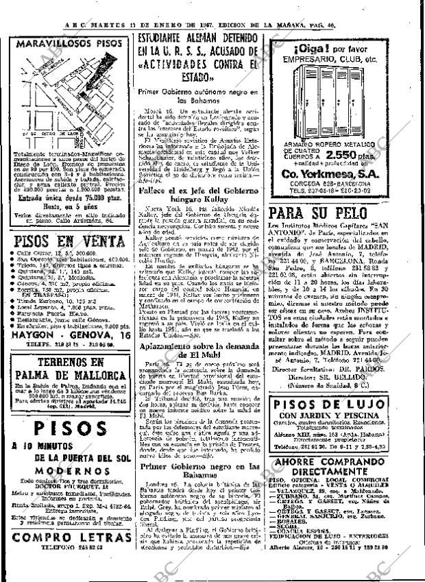ABC MADRID 17-01-1967 página 40