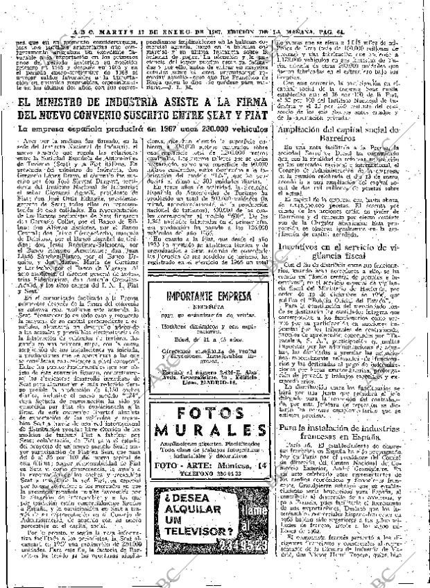 ABC MADRID 17-01-1967 página 64