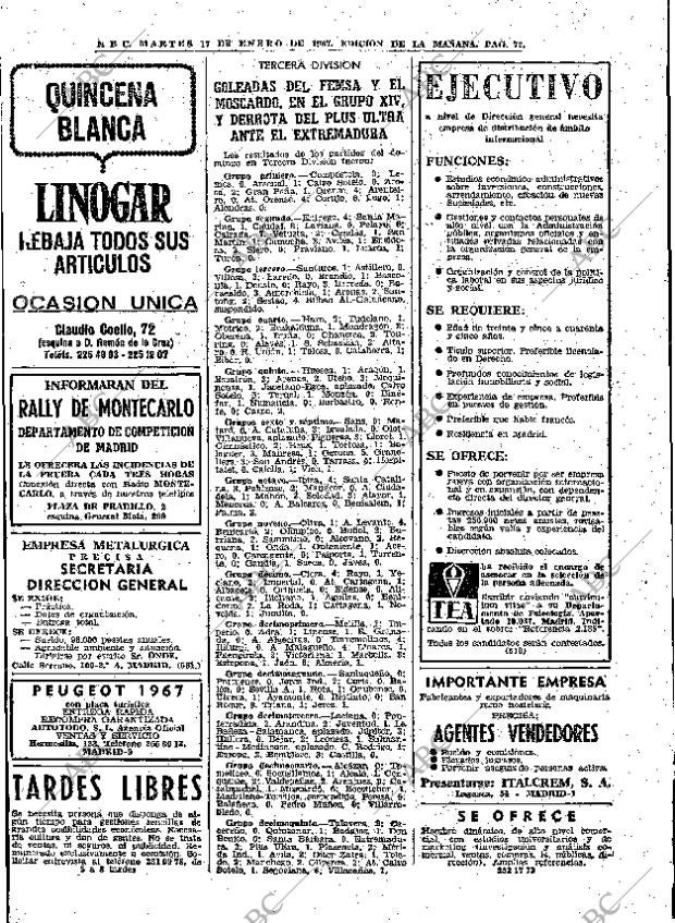ABC MADRID 17-01-1967 página 72