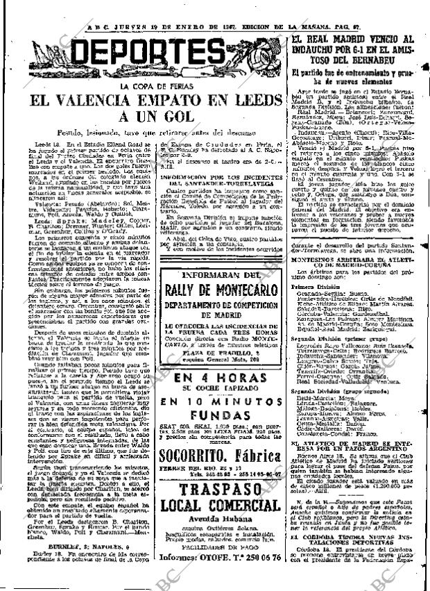 ABC MADRID 19-01-1967 página 67