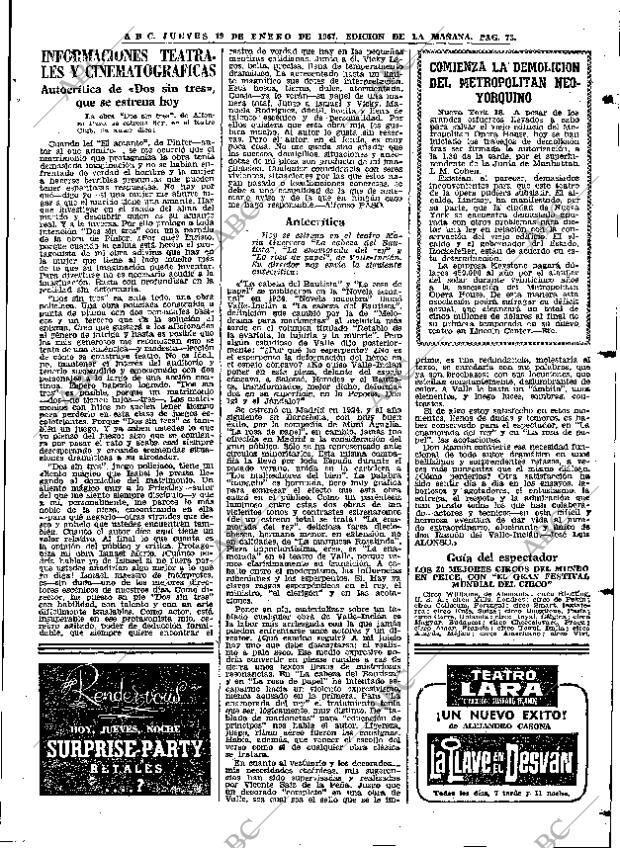 ABC MADRID 19-01-1967 página 73