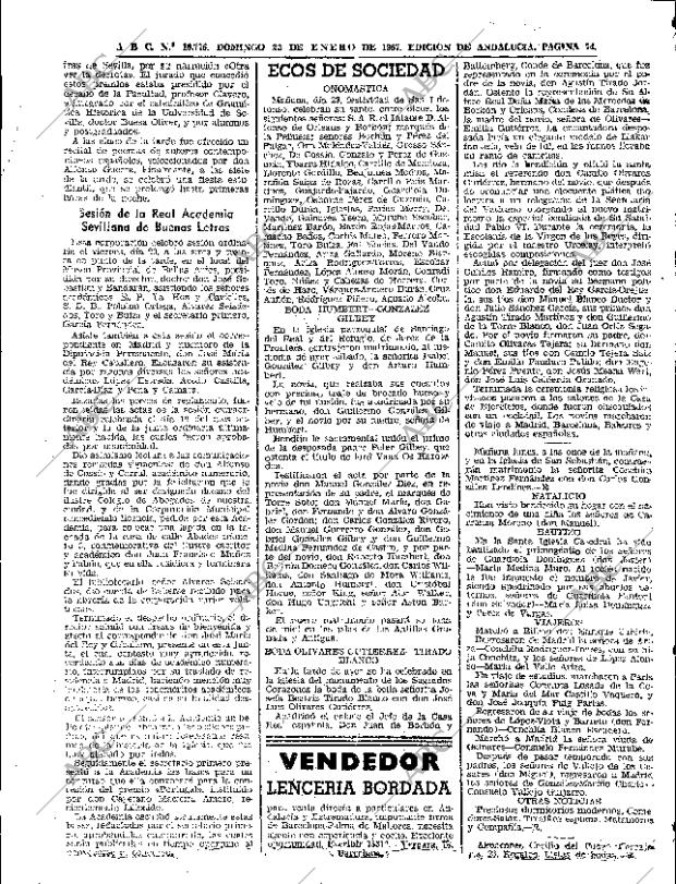 ABC SEVILLA 22-01-1967 página 74