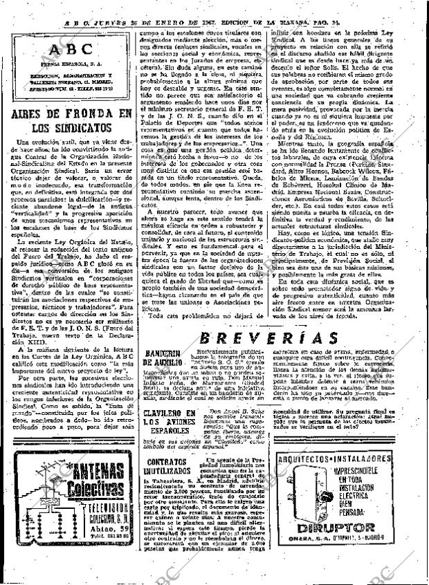 ABC MADRID 26-01-1967 página 24