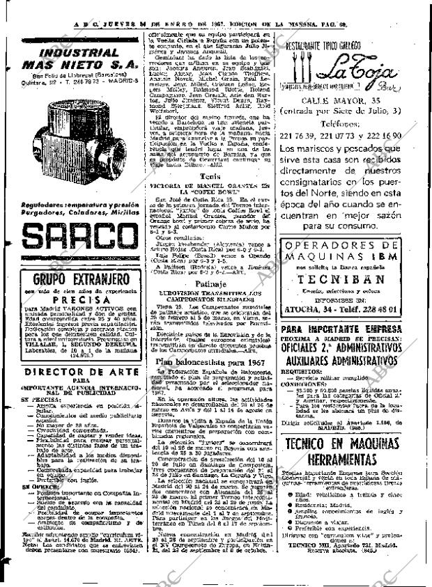 ABC MADRID 26-01-1967 página 68