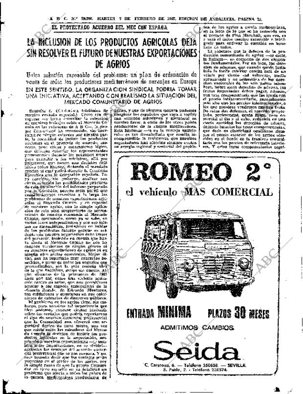 ABC SEVILLA 07-02-1967 página 23