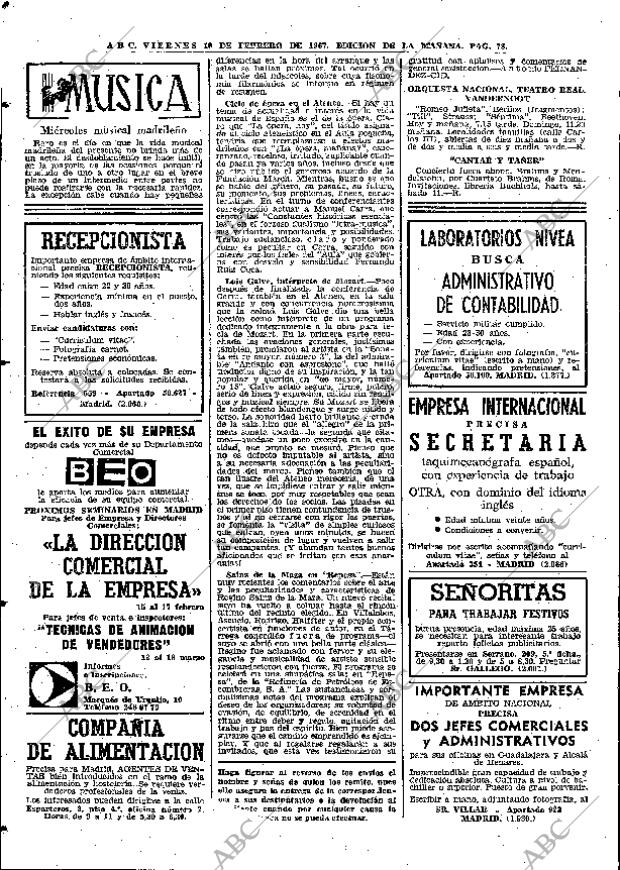 ABC MADRID 10-02-1967 página 78