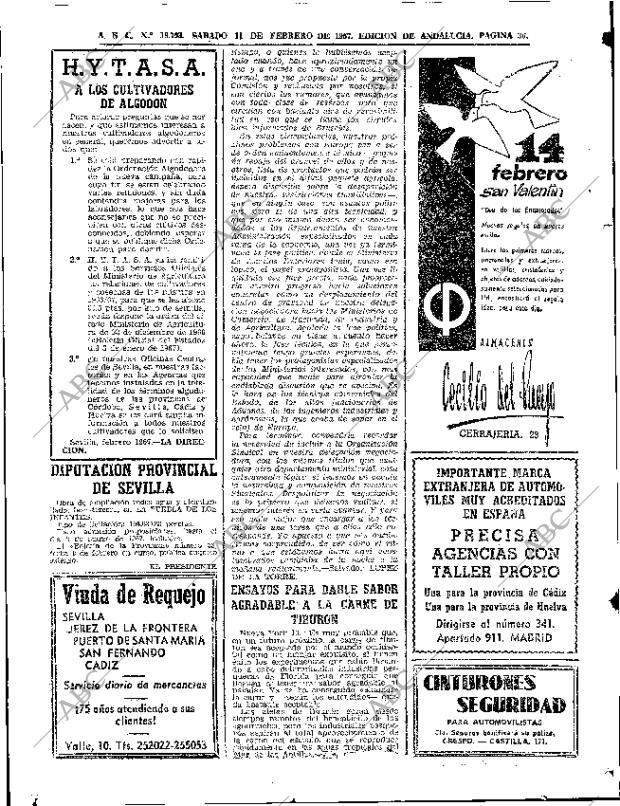 ABC SEVILLA 11-02-1967 página 36