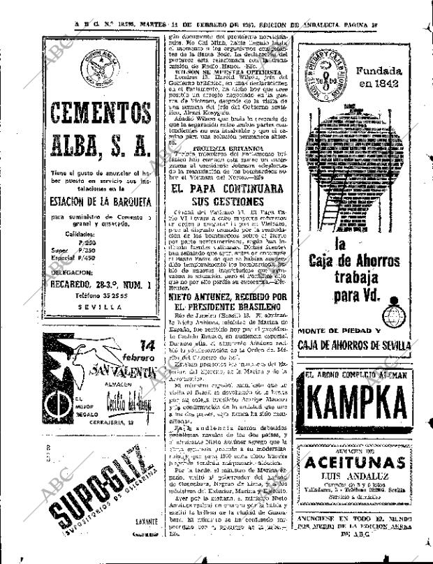 ABC SEVILLA 14-02-1967 página 16