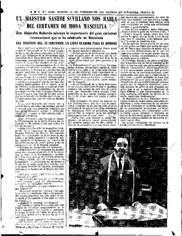 ABC SEVILLA 14-02-1967 página 31