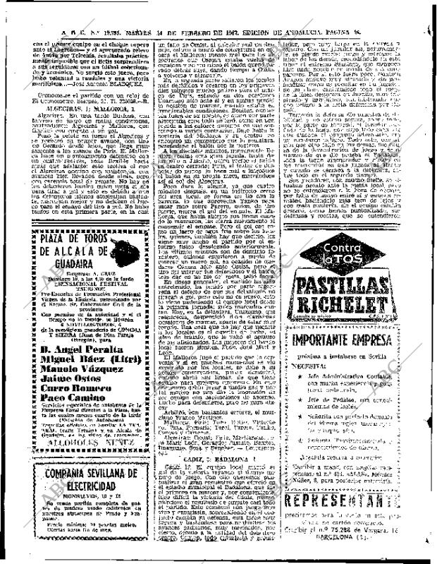 ABC SEVILLA 14-02-1967 página 46