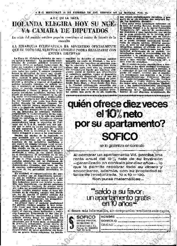 ABC MADRID 15-02-1967 página 41