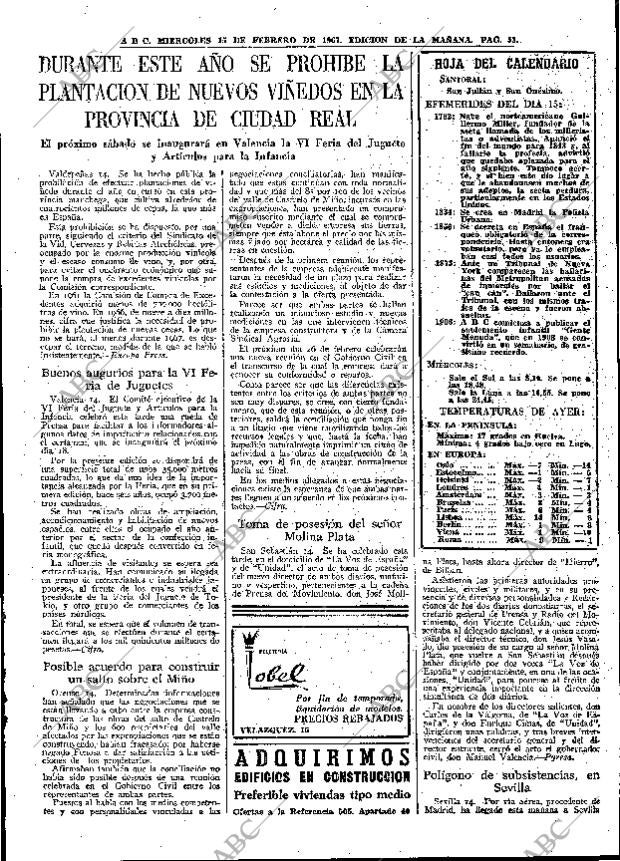 ABC MADRID 15-02-1967 página 53