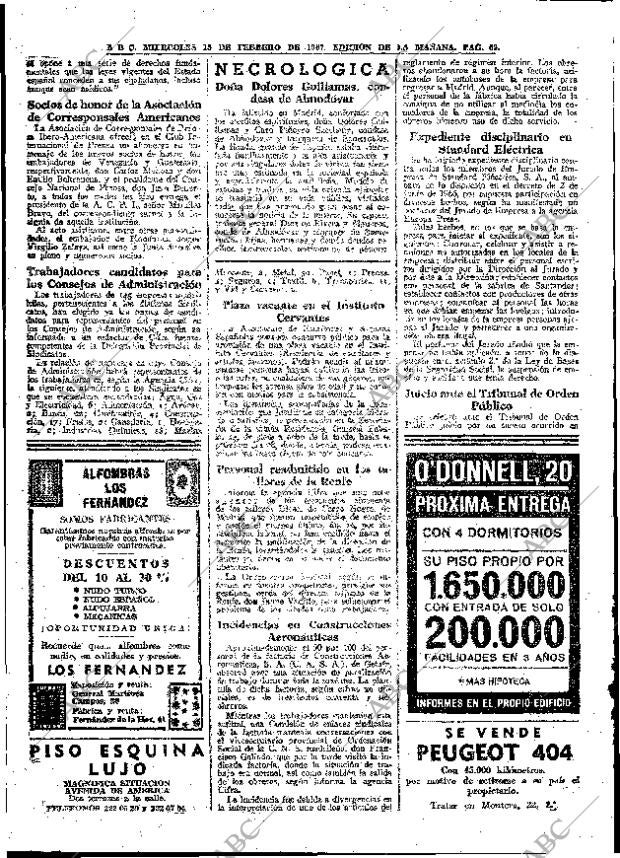 ABC MADRID 15-02-1967 página 62