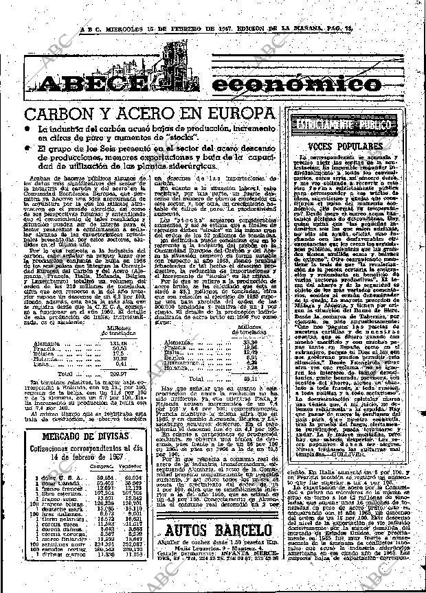 ABC MADRID 15-02-1967 página 73