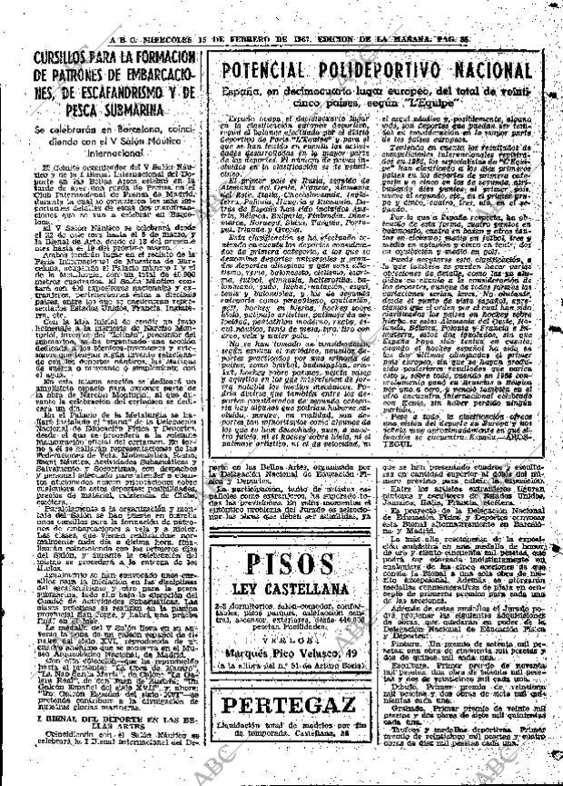 ABC MADRID 15-02-1967 página 85