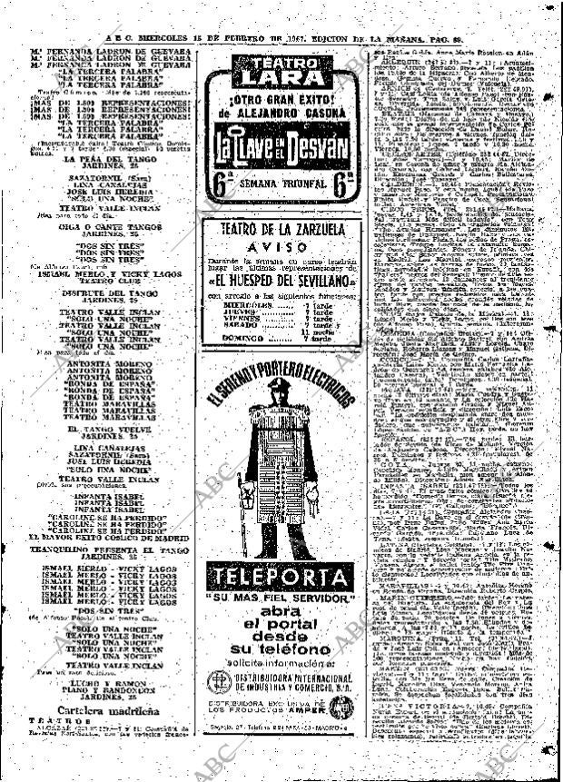 ABC MADRID 15-02-1967 página 89