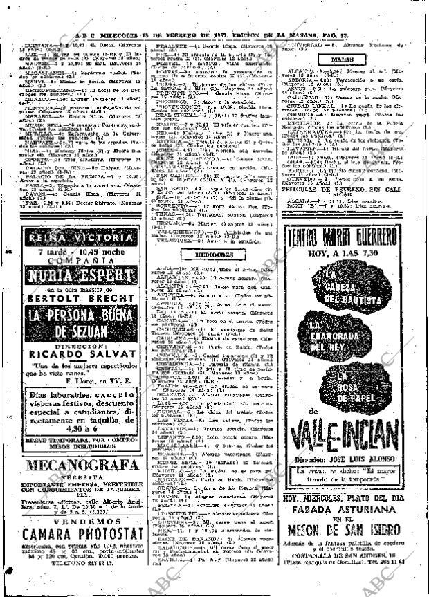 ABC MADRID 15-02-1967 página 92