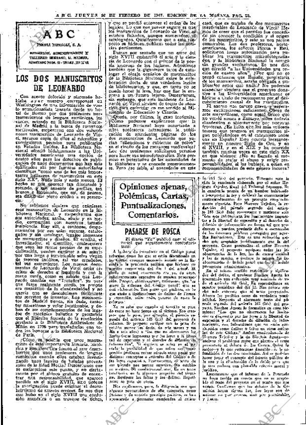 ABC MADRID 16-02-1967 página 32