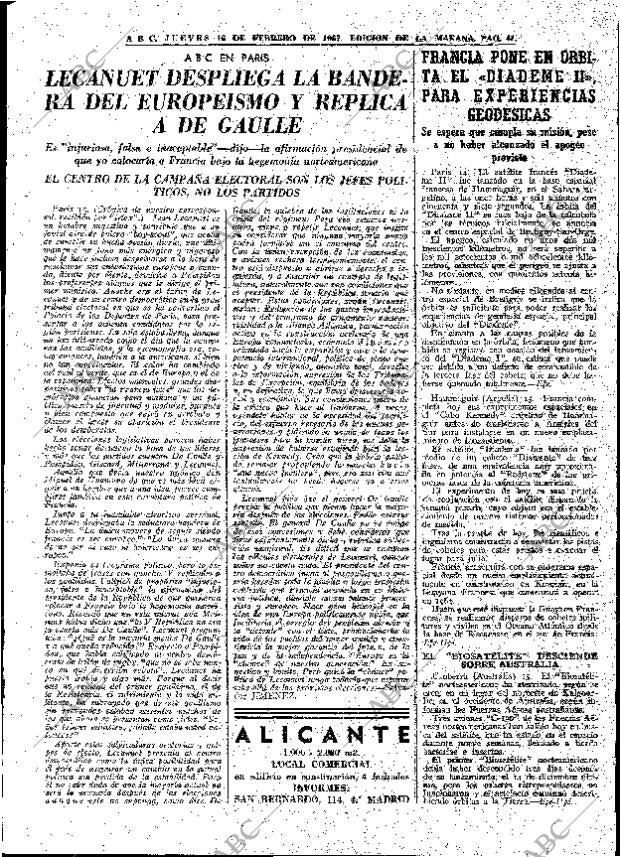 ABC MADRID 16-02-1967 página 41
