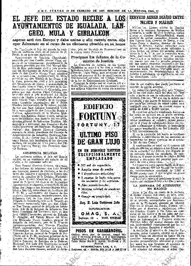 ABC MADRID 16-02-1967 página 47