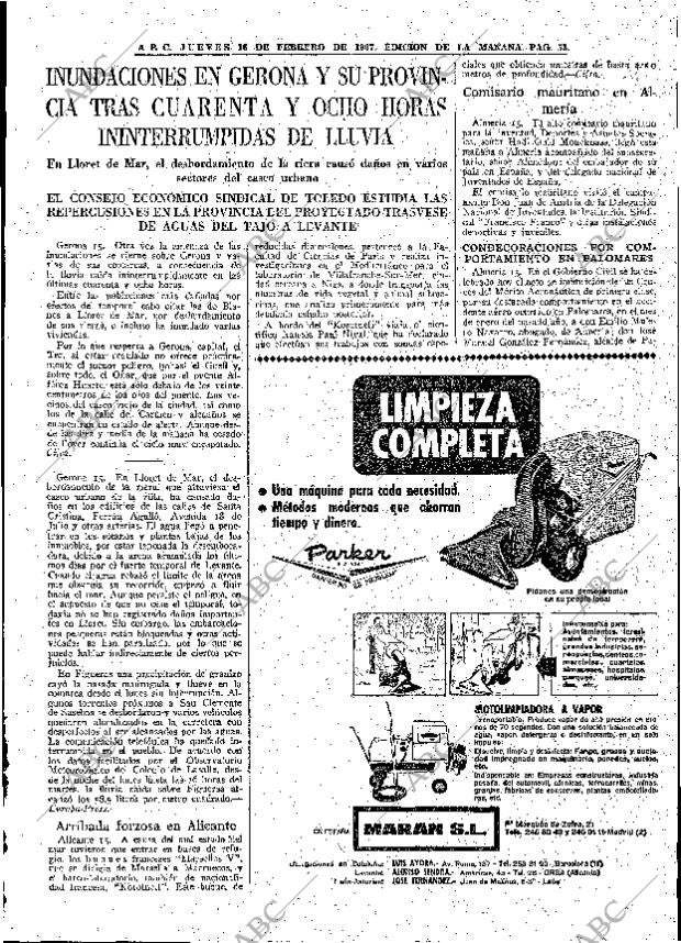 ABC MADRID 16-02-1967 página 53