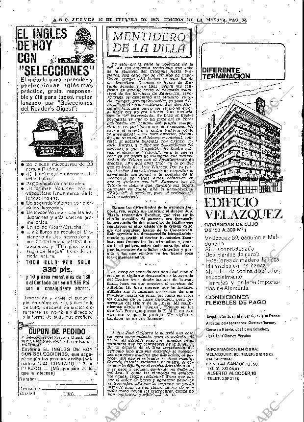 ABC MADRID 16-02-1967 página 62