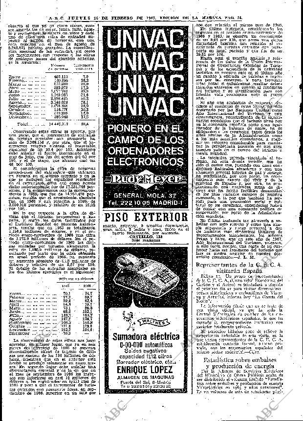 ABC MADRID 16-02-1967 página 74