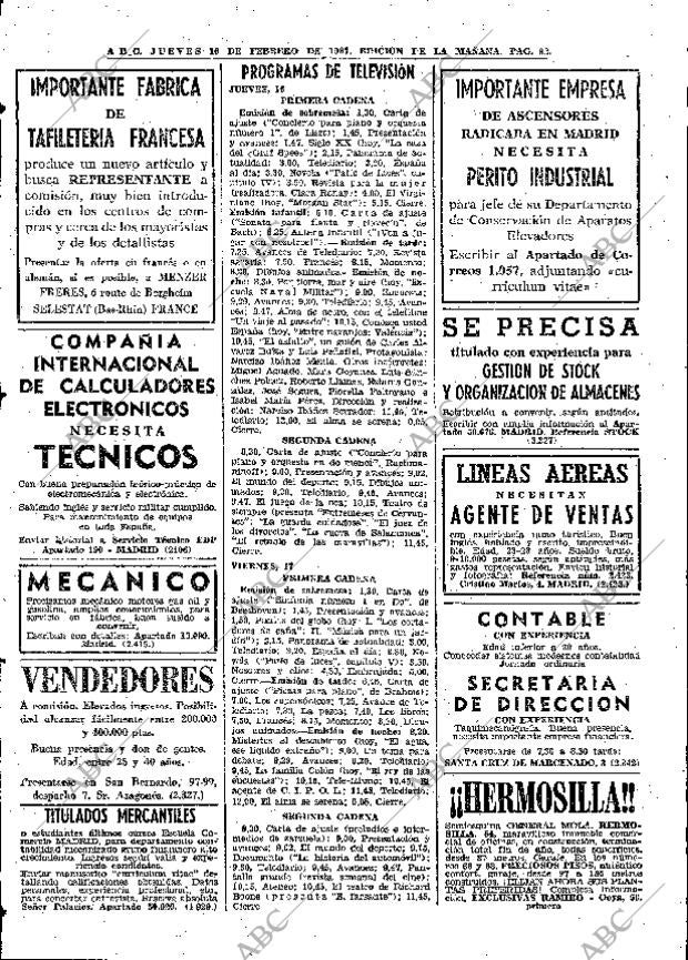 ABC MADRID 16-02-1967 página 92