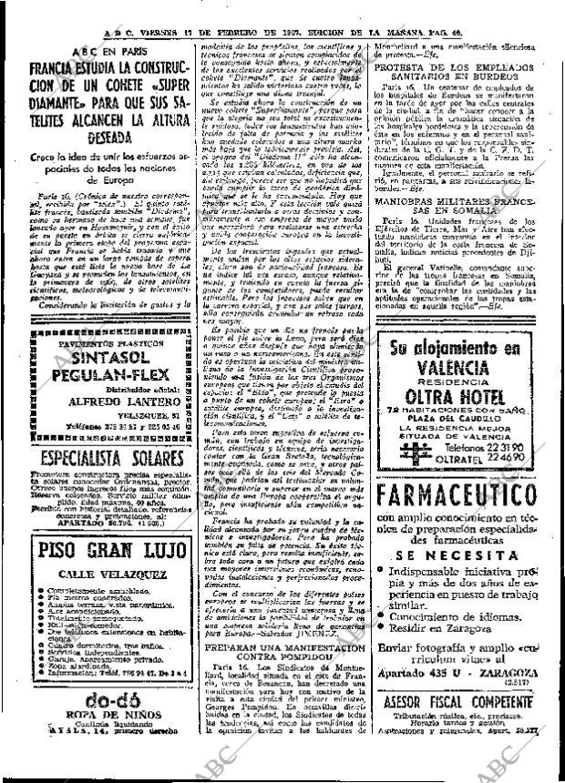 ABC MADRID 17-02-1967 página 40
