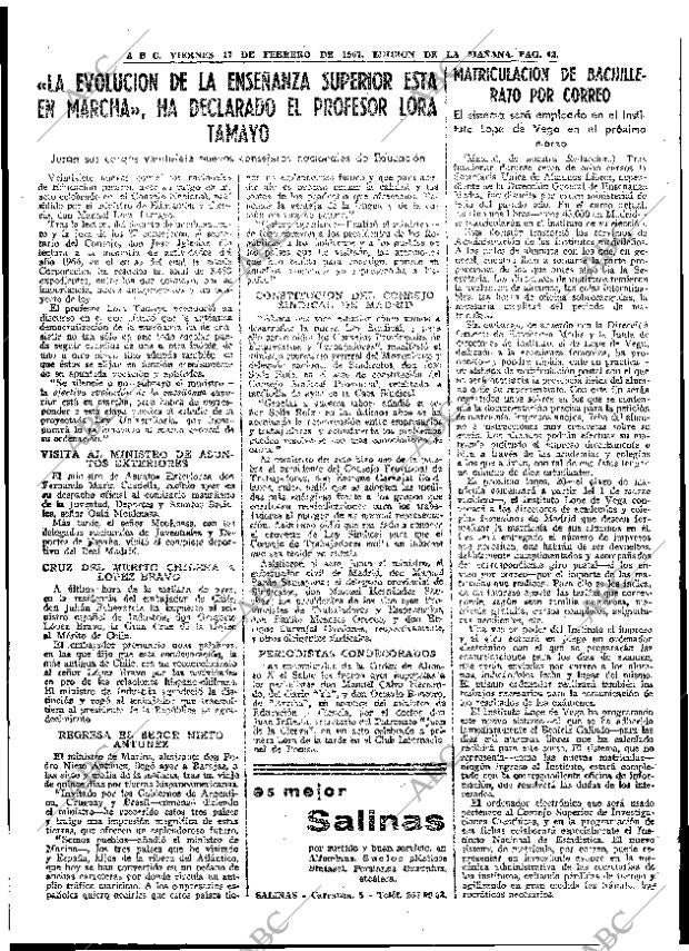 ABC MADRID 17-02-1967 página 42