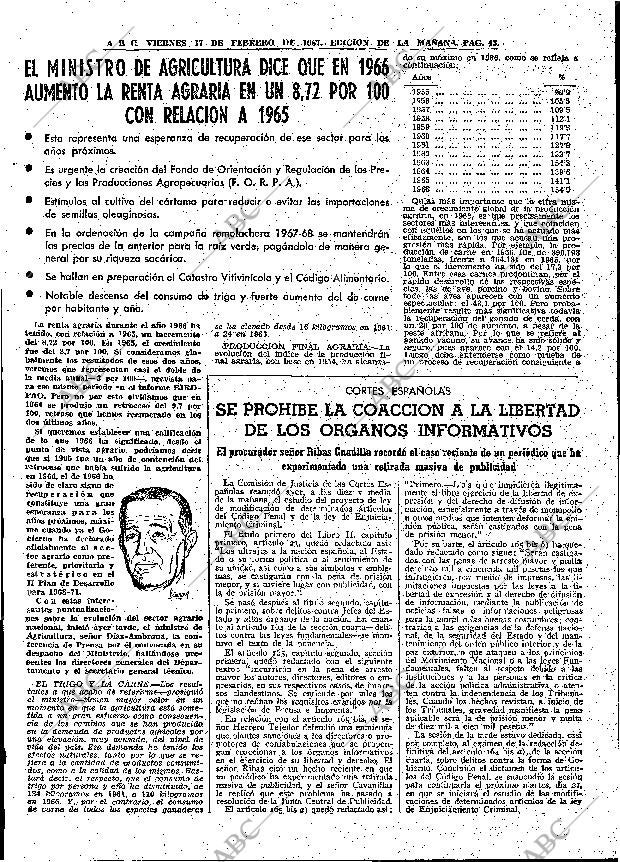 ABC MADRID 17-02-1967 página 43