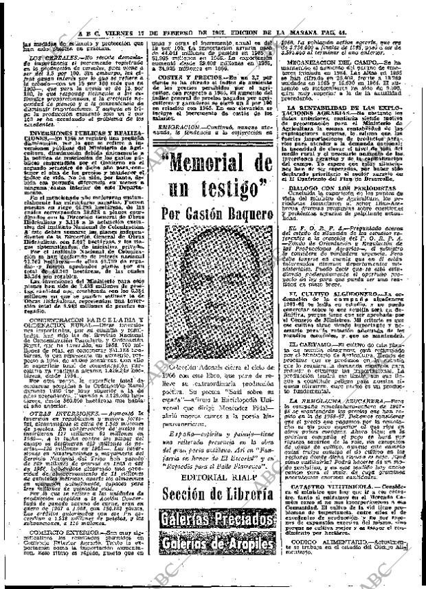 ABC MADRID 17-02-1967 página 44