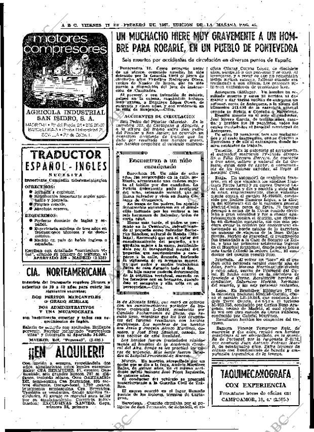 ABC MADRID 17-02-1967 página 46